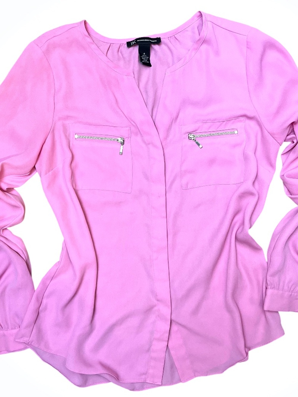 INC International Concepts Pink V-Neck Blouse